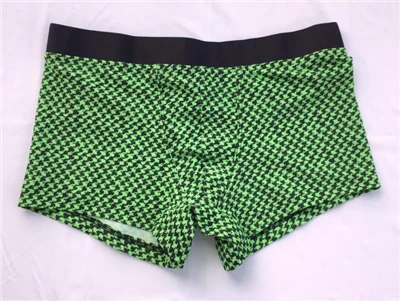 Pantaloncini da bagno da surf da uomo con stampa pied de poule verde